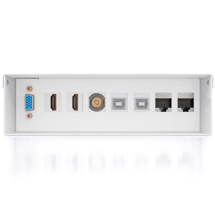 Aisens Caja de Conexiones VGA, 2xHDMI, Jack 3.5, 2xUSB-B y 2xRJ45 Cat.6A STP, Blanco